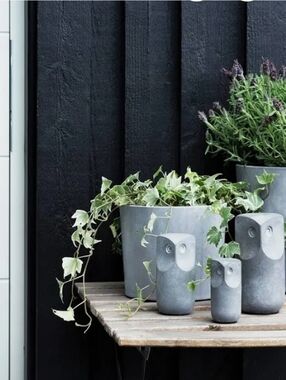 IKEA TONAD decoration set of 3 Concrete Owls Gray Statue Accents